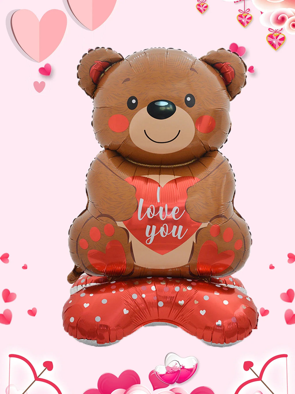 NNEOBA Valentine's Day Heart Bear Balloon Decoration