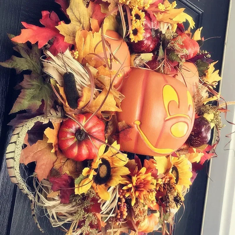 Halloween Pumpkin Mickey Wreath