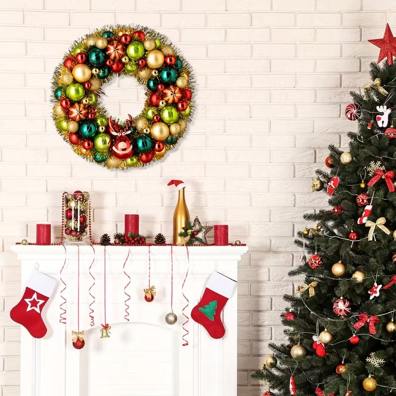 Christmas Ball Wreath Door Hanger