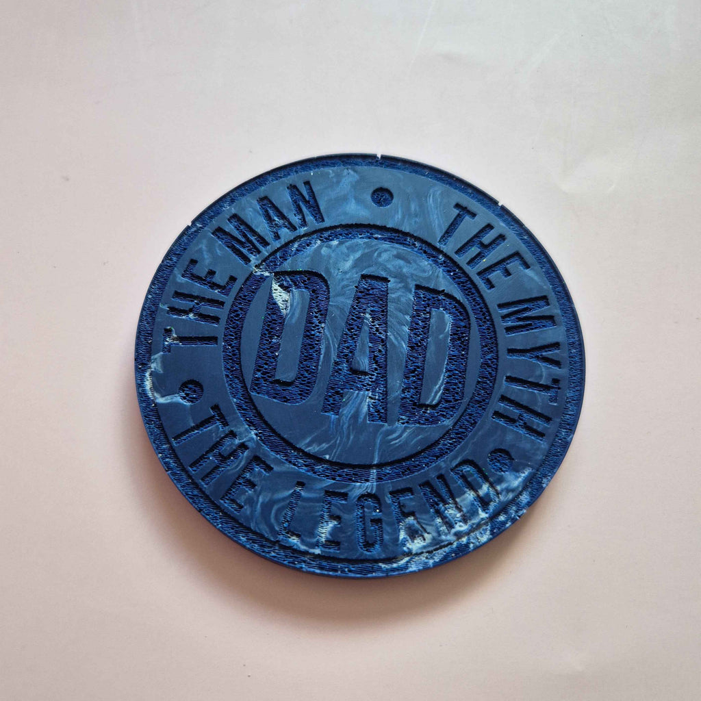 Dad round coaster, the man the myth the legend, father's day gift