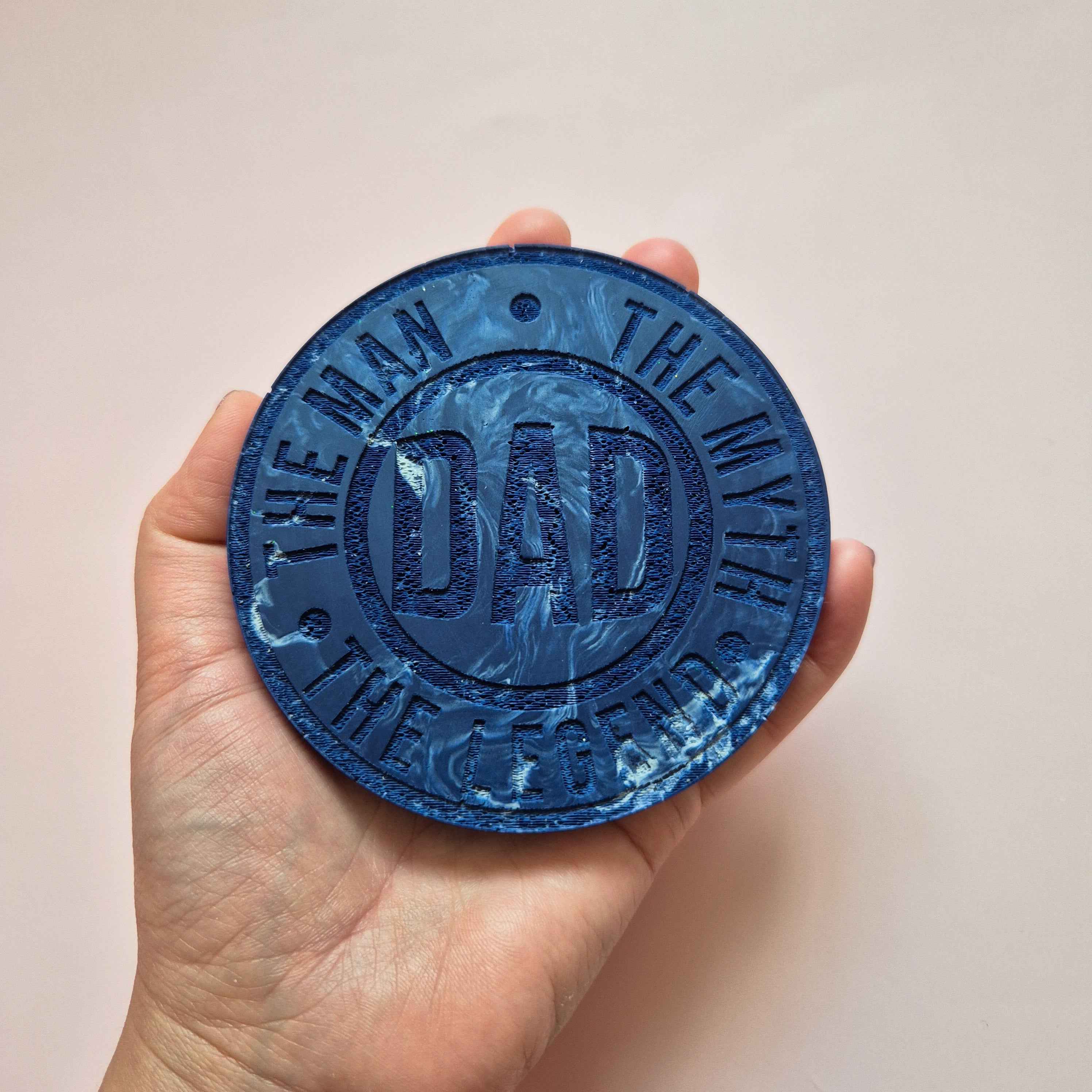 Dad round coaster, the man the myth the legend, father's day gift